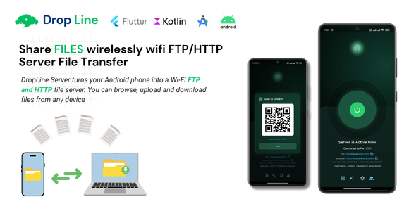 Native WiFi File Transfer FTP HTTP Server App Android