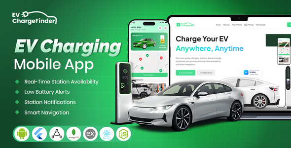 EV Charging Space Finder App with Booking & Admin Panel | Flutter EV Charging Scheme