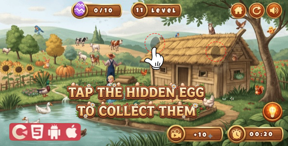 Egg Farm Hidden Game – HTML5 Game, Create 3