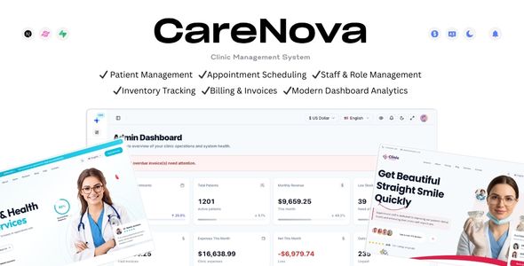 CareNova — Sanatorium & Clinical Follow Administration Plot | Next.js 14, Supabase, TypeScript