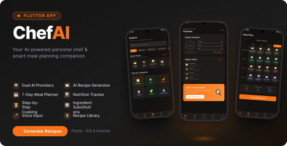 ChefAI — AI Recipe Generator, Meal Planner & Calorie Tracker | Flutter Plump App
