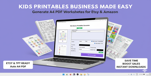 Kids Video games Printables Generator