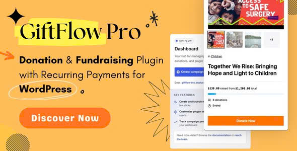 GiftFlow Pro – Donation & Fundraising Plugin with Habitual Funds for WordPress