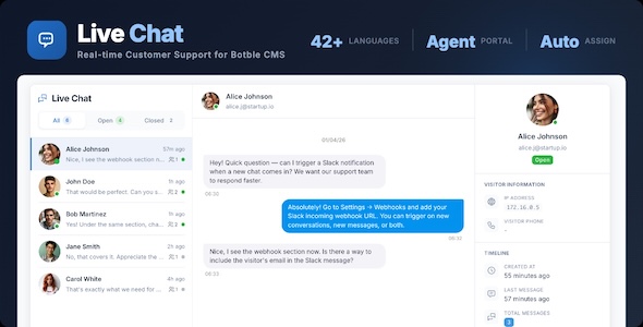 Dwell Chat – Floating Ajax Dwell Chat with Agent Portal for Botble scripts