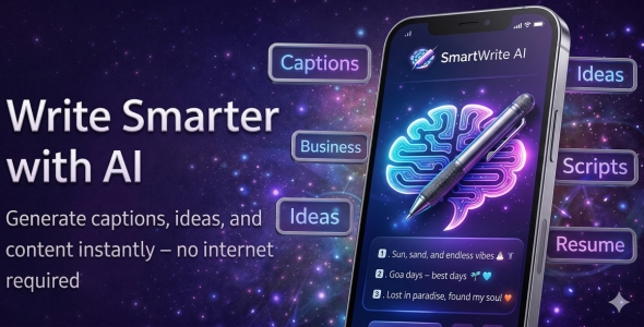 SmartWrite AI – Premium AI Writing Assistant with DeepSeek AI / Jetpack Arrangement / AdMob / MVVM / Roo