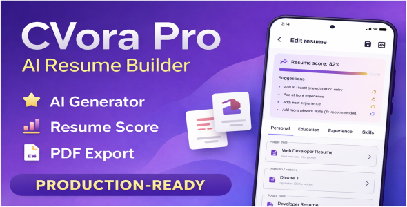 CVora Pro – AI Resume Builder App for Android