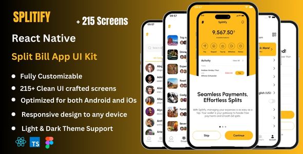 Splitify – Split Invoice React Native Expo App Ui Kit
