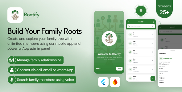 Family Tree Flutter App with Admin Panel, Family tree Builder, Multi Language Family Historical previous Platform