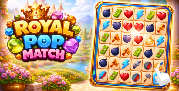 Royal Pop Match – HTML5 Tile-Matching Puzzle