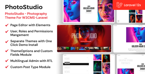 PhotoStudio – Images Portfolio Theme for W3CMS