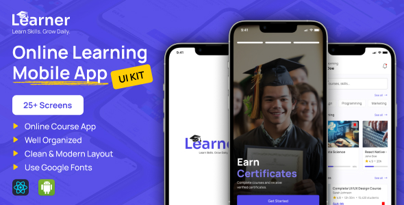 Learner | Direction Studying App | React Native Expo UI Template
