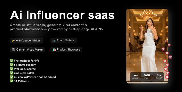 Influencify – AI Influencer SaaS Platform for Viral Reels & AI Movies (Node.js Script)