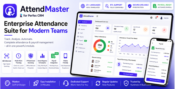 AttendMaster – Endeavor Attendance & Payroll Suite for Perfex CRM