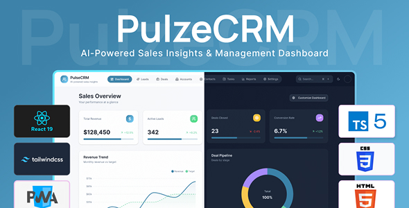 PulzeCRM – AI-Powered CRM Dashboard & Sales Workflow Automation Template