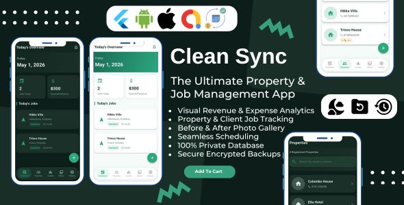 CleanSync | Property Cleansing and Job Management Flutter App