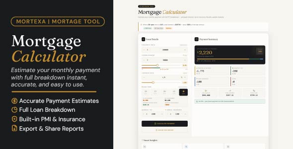 Mortexa | Mortgage Price Planner With PDF Export HTML Template