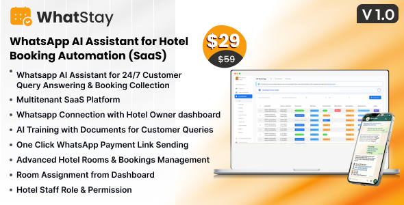 WhatStay – WhatsApp AI Assistant for Resort Booking Automation (SaaS)