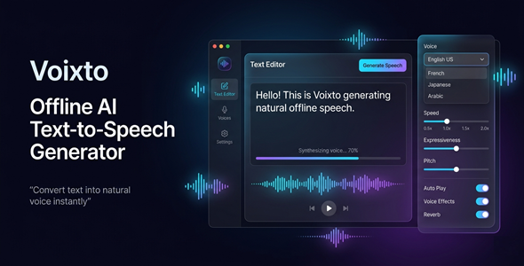 Voixto | Offline Text-to-Speech Generator Windows App