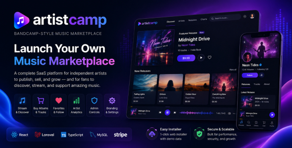 Artistcamp – Bandcamp-Trend SaaS Music Marketplace