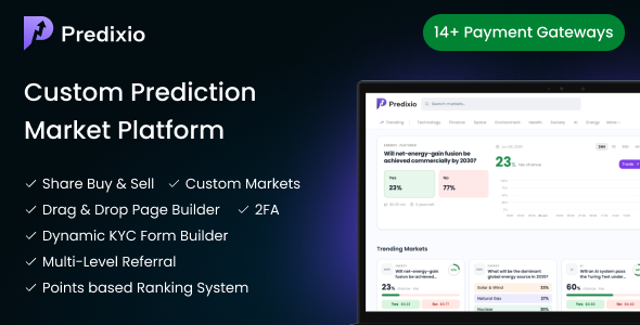 Predixio – Prediction Market Platform with Rating and Referral Blueprint