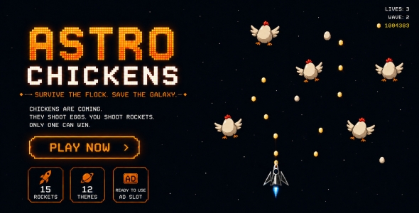 Astro Chickens | HTML5 Arcade Sport