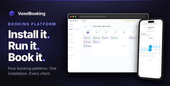 VoxelBooking — Multi-Industry Booking Machine · Self-Hosted · Four Patterns