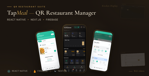 TapMeal – Restaurant Management & QR Ordering System – React Native App