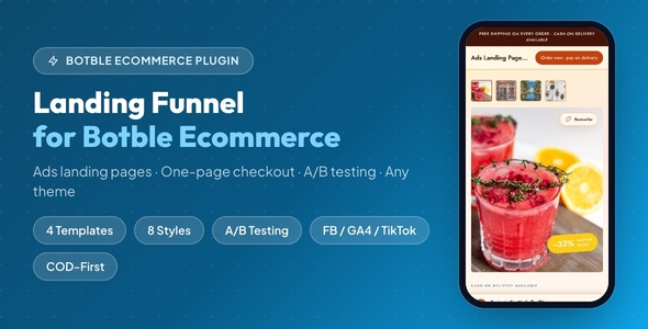 Landing Funnel – Commercials Pages with One-Page Checkout for Botble Ecommerce