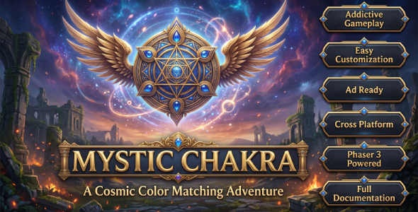 Mystic Chakra – HTML5 Arcade Tap Game (Phaser 3)