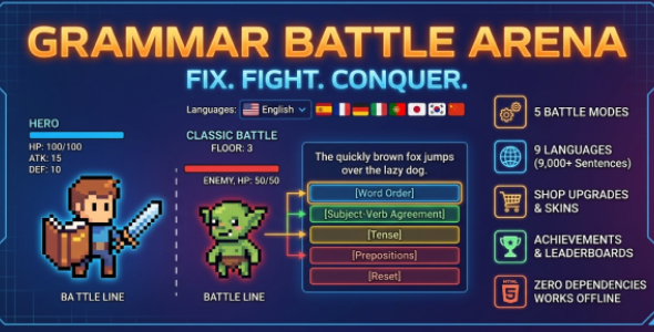 Grammar Fight Arena | Html5 Sport