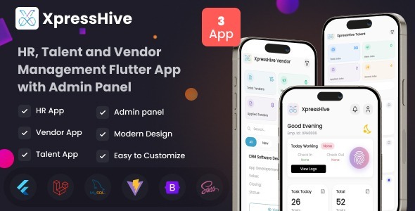 XpressHive | HR and Crew Management Flutter App With Laravel Admin Panel