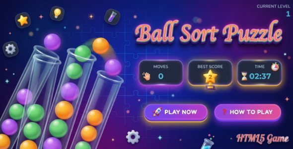 Ball Type | HTML5 Colour Sorting Puzzle Game