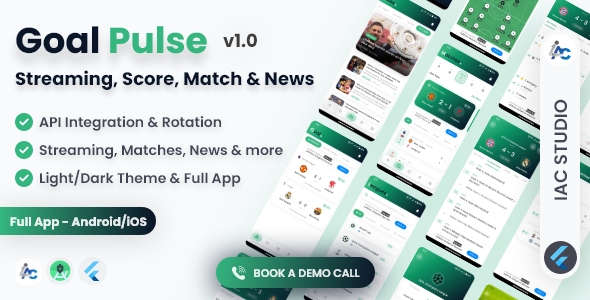 GoalPulse | Football Match Heart and Reside Streaming | Flutter Android/iOS App