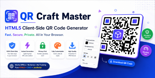QR Craft Grasp | HTML5 Client-Side QR Code Generator