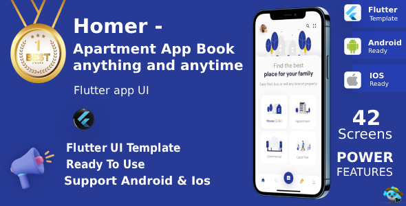 Homer | Flutter UI Kit for Rent Condo/Residence Search & Booking App