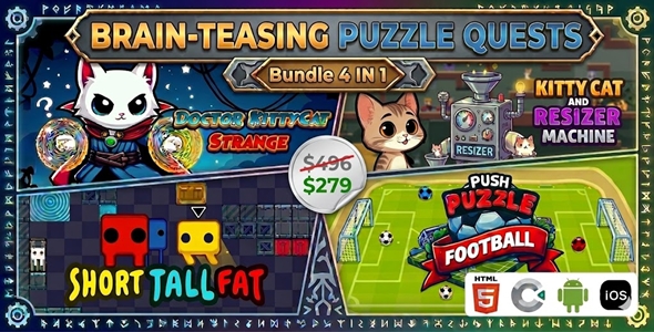 Ultimate 4-in-1 HTML5 Puzzle Sport Bundle (Get 3)