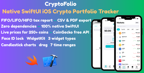 CryptoFolio — Native iOS App With Portfolio Tracker