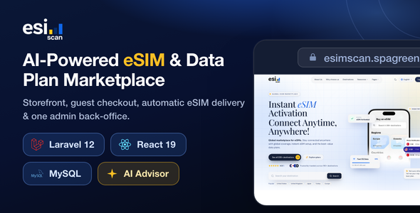 eSimScan – AI-Powered eSIM & Info Plan Market Script | PHP React