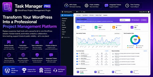 Job Manager Salubrious – WordPress Challenge Administration Plugin with Team Collaboration & Time Monitoring