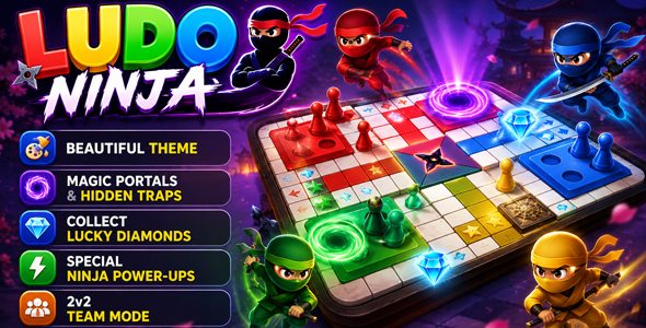 Ludo Ninja – Mobile Board Sport Template for Android Studio