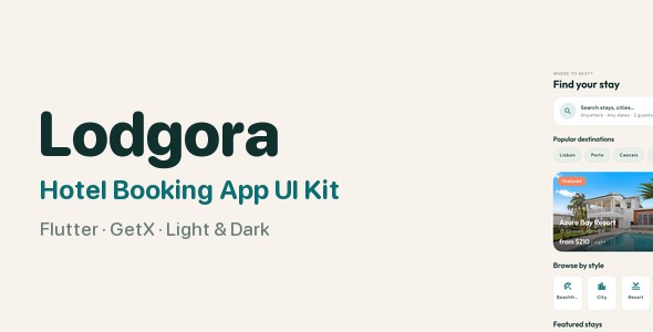 Lodgora | Flutter Resort Booking App UI Equipment