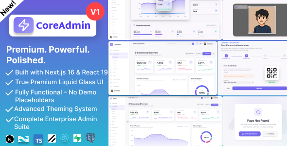 CoreAdmin – Subsequent.js Admin Dashboard Template | React 19, Tailwind CSS, SaaS, CRM, Analytics, AI Apps