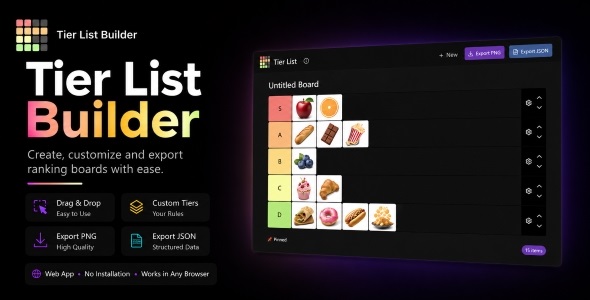 Tier List Builder – Streak & Fall Rating App | React, TypeScript