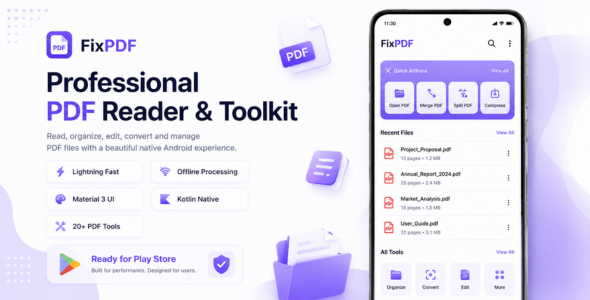 FixPDF – Final Android PDF Tools & Document Utility App (Jetpack Make, Kotlin, AdMob)