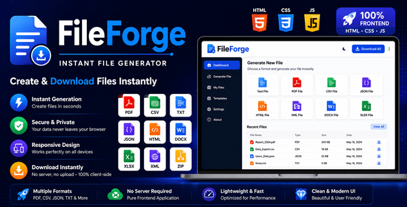 FileForge | HTML5 Multi-Layout File Generator