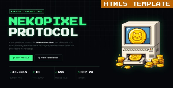 Nekopixel | Crypto Token Presale & ICO Launchpad HTML Template