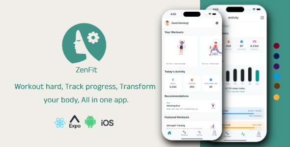 ZenFit — React Native Health App Template