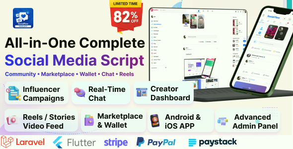 Influx | Social Media & Influencer Platform PHP Script and Flutter Fat Utility