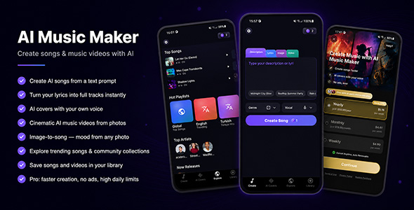 Muzicon | Flutter App AI Tune and Video Generator