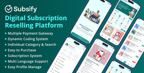 Subsify | Digital Instruments and Subscription Reselling Flutter App With Laravel Backend